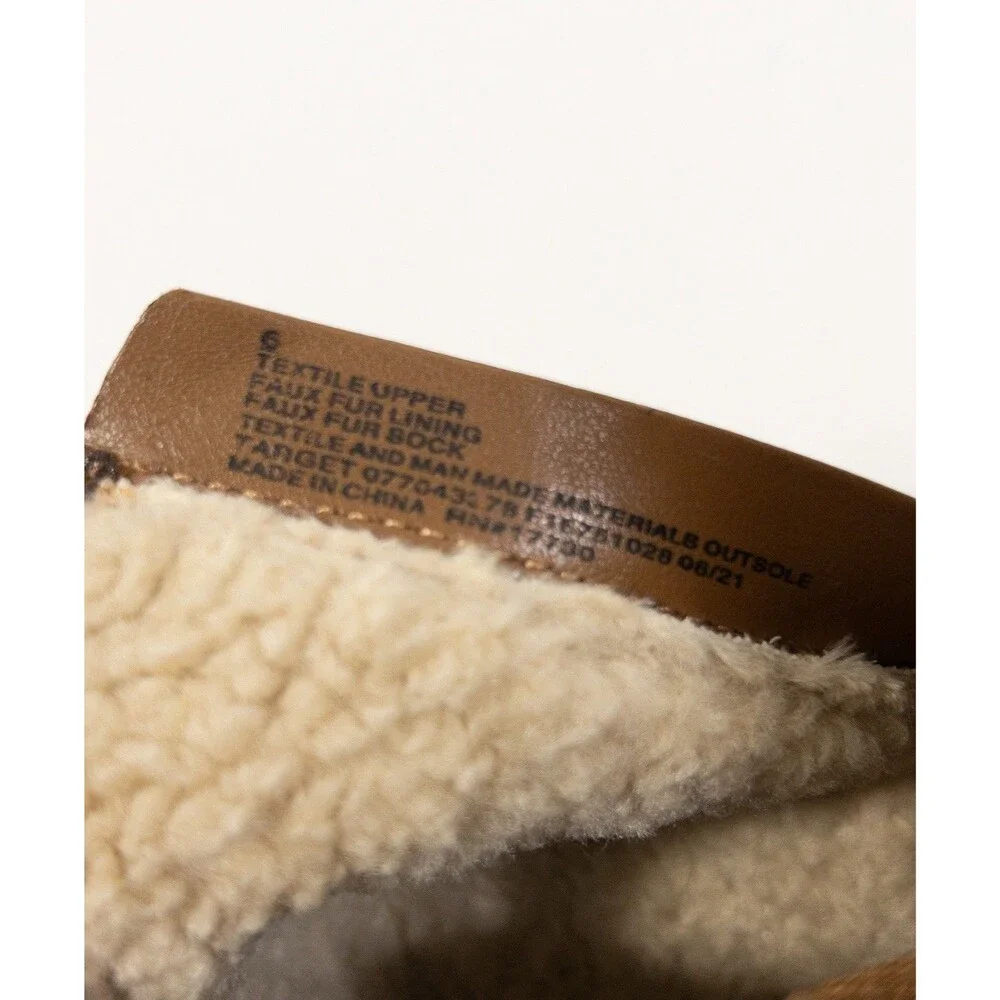 Cat & Jack Boys Size 6 Brown Chukka Shoes With Faux Fur Lining!